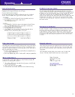 Preview for 3 page of symbio CS1201 Quick Start Manual