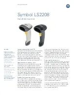 Предварительный просмотр 1 страницы Symbol LS2208-SR20001 Specification Sheet