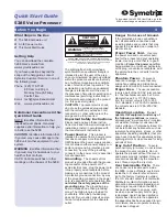 Preview for 1 page of Symetrix 528E Quick Start Manual