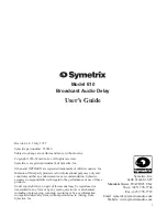 Symetrix 610 User Manual preview