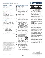 Symetrix ARC-2e Quick Start Manual preview