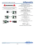 Предварительный просмотр 2 страницы Symetrix ARC-PSe Quick Start Manual