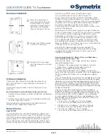 Preview for 2 page of Symetrix T-5 Touchscreen Quick Start Manual