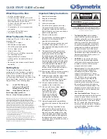 Preview for 1 page of Symetrix xControl Quick Start Manual