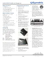 Symetrix xIO Stage 4x4 Quick Start Manual preview