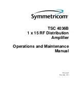 Предварительный просмотр 1 страницы Symmetricom TSC 4036B Operation And Maintenance Manual