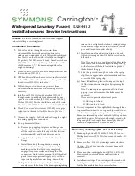 Symmons Carrington SLW-4412 Installation And Service Instructions предпросмотр