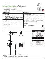 Symmons Origins S-9601P-RP Operation & Maintenance Manual preview