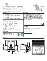 Preview for 1 page of Symmons Unity SLC-6610-1.5 Operation & Maintenance Manual