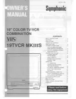 Symphonic 19TVCR MKIIIS Owner'S Manual preview