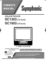 Symphonic SC1303, SC1903 Owner'S Manual preview