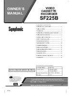 Symphonic SF225B Owner'S Manual preview