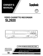 Symphonic SL2920 Owner'S Manual preview