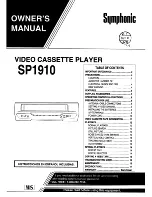 Symphonic SP1910 Owner'S Manual preview