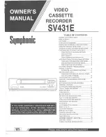 Preview for 1 page of Symphonic SV431E Owner'S Manual