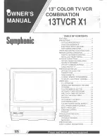 Symphonic Symphonic 13TVCR X1 Owner'S Manual preview