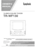 Предварительный просмотр 1 страницы Symphonic TR-WF130 Owner'S Manual