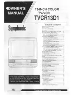 Symphonic TVCR13D1 Owner'S Manual preview