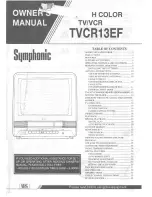 Preview for 1 page of Symphonic TVCR13EF Owner'S Manual