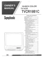 Предварительный просмотр 1 страницы Symphonic TVCR19B1C Owner'S Manual