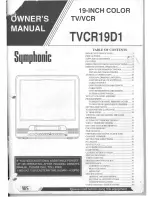 Preview for 1 page of Symphonic TVCR19D1 Owner'S Manual