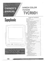 Symphonic TVCR9D1 Owner'S Manual preview