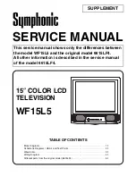 Symphonic WF15L5 Service Manual предпросмотр