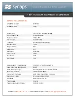 Preview for 2 page of Synaps S15TSM Specifications