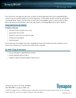 Synapse SimplySNAP Quick Install Manual предпросмотр