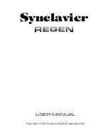 Synclavier REGEN User Manual preview