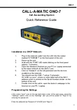 Synectix CALL-A-MATIC ONO-7 Quick Reference Manual preview