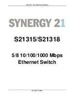 Preview for 1 page of Synergy S21315 User Manual