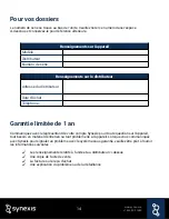 Preview for 14 page of Synexis Blade Owner'S Manual