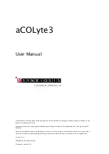 Предварительный просмотр 1 страницы SynOptics SYNBIOSIS aCOLyte3 User Manual