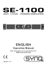 SYNQ AUDIO RESEARCH SE-1100 Operation Manual предпросмотр