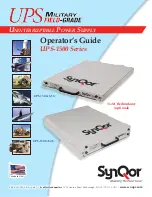 SynQor Headquarters UPS-1500 Series Operator'S Manual preview