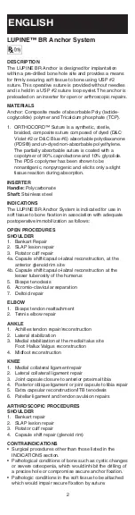 Preview for 2 page of Synthes LUPINE BR Anchor Manual