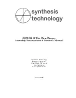 Предварительный просмотр 1 страницы Synthesis Technology MOTM-510 The WaveWarper Assembly Instructions & Owner'S Manual