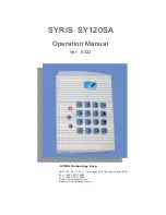 Предварительный просмотр 1 страницы Syris SY120SA Operation Manual