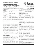 Предварительный просмотр 1 страницы System Sensor SpectrAlert CH24MC Series Installation And Maintenance Instructions