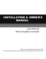 Предварительный просмотр 1 страницы SystemAir SYS WSC 86 Installation & Owner'S Manual