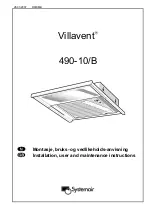 Предварительный просмотр 1 страницы SystemAir Villavent 490-10/B Installation, User And Maintenance Instructions