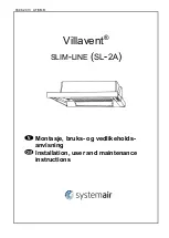 SystemAir Villavent SLIM-LINE SL-2A Installation, User And Maintenance Instructions предпросмотр