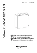 SystemAir Villavent VR-300 TK/B/3 User And Maintenance Instructions preview