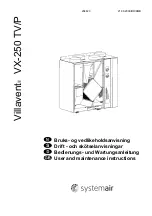 Preview for 1 page of SystemAir Villavent VX-250 TV/P User And Maintenance Instructions