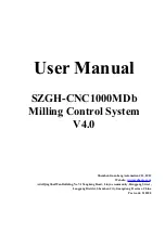 SZGH SZGH-CNC1000MDb Series User Manual preview