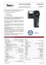 Preview for 1 page of t.a.c. Forta M700 Manual