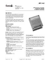 Предварительный просмотр 1 страницы t.a.c. MPC-8AI Installation Manuallines