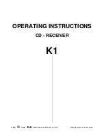 Preview for 1 page of T+A Elektroakustik K1 CD-RECEIVER Operating Instructions Manual