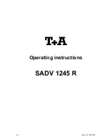 T+A Elektroakustik SADV 1245 R Operating Instructions Manual preview